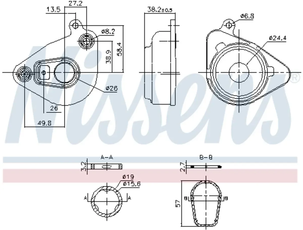Oliekoeler, motorolie NISSENS 91362