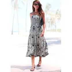 2-in-1-Kleid, als Rock oder Kleid tragbar, Sommerkleid mit Alloverprint, Maxirock, Gr. 46 - N-Gr, schwarz-creme bedruckt, , 73732034-46 N-Gr