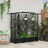 vidaXL Hochbeet mit Rankgitter und Dach 163 x 40 x 126 cm Schwarz