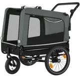 tectake Hundeanhänger, Grau, Metall, 78.5x89x141 cm, Freizeit, Sport & Fitness, Fahrräder, Fahrradzubehör