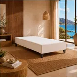 Best for Home Boxspringbett Rahmen – Massivholz, 12 cm Füße, Stabil & Zuverlässig (Seniorebett, Matratze, Jugendbett, Kinderbett, 70x200 80x200 90x200 100x200 cm), Komfortbett, Boxspringgestell, flexible Liefermöglichkeiten beige 90 cm x 200 cm