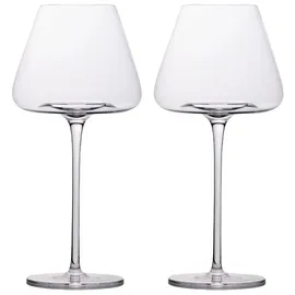 Intirilife 2x Wein Glas mit modernem Design - 600 ml Füllmenge - Weißwein Rotwein Glas Kelch Spülmaschinenfest Kristallglas stoßfest