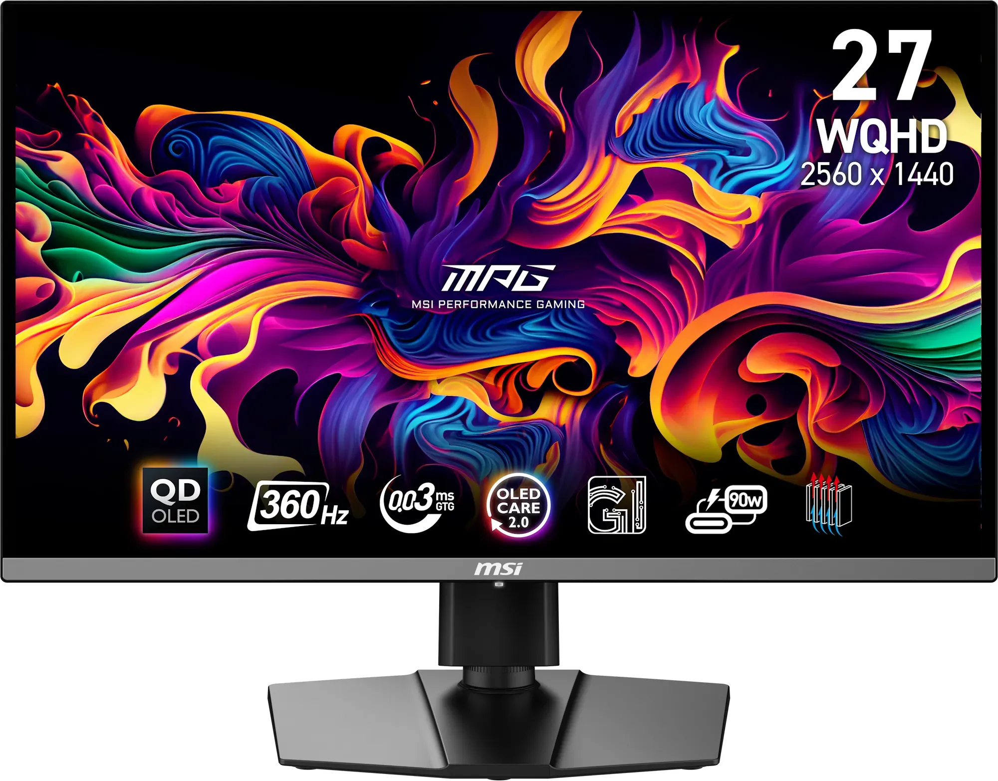 MSI MPG 271QRXDE QD-OLED Gaming Monitor - 360 Hz, 0,03ms GTG MSI OLED Care 2.0, HDMI 2.1 mit 48Gbps Bandbreite, 120Hz , VRR und ALLM Unterstützung