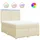 vidaXL Boxspringbett mit Matratze Creme 140x190 cm Stoff