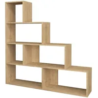 Iperbriko - Leiterregal Bücherregal 6 Eichenfächer 145x29xh.145 Cm