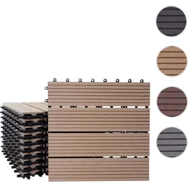 Mendler WPC Bodenfliese Rhone teak 30 x 30 cm 11 St.