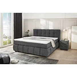 JOB Boxspringbett 180 x 200 cm Dunkelgrau