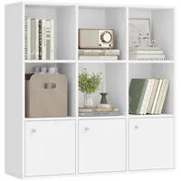 VASAGLE Bücherregal 97,5 x 29 x 97,5 cm Weiß