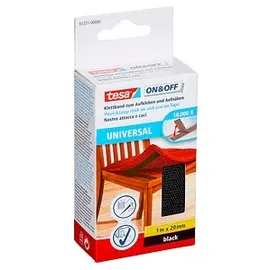 Tesa Klettband ON & OFF® UNIVERSAL schwarz, 1 Rolle