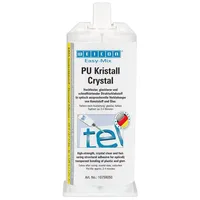 WEICON Easy-Mix PU Kristall, Polyurethan-Klebstoff, glasklar, 50 ml, glasklar