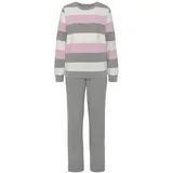 vivance dreams by lascana Pyjama gestreift grau/rosa 32/34