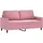 vidaXL Sofa 2-Sitzer, Loungesofa Couch mit Armlehnen Rückenkissen, Wohnzimmersofa Designsofa mit Metallgestell, Sitzmöbel Zweisitzer, Rosa Samt