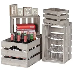 relaxdays Holzkisten Shabby 4er-Set