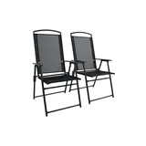 VCM Gartenstuhl-Set anthrazit Aluminium B/H/T: ca. 61x105x56 cm B: 61 H: 105