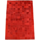 generisch KUHFELL Teppich ROT Patchwork CA. 120 x 180 cm Fell Teppich AUS BRASILIEN VON KUHFELLE online