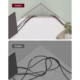 VASAGLE Schreibtisch L-förmiger Computertisch Eckschreibtisch mit 2 Ablagen Weiß - Weiß