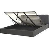 Beliani Bett Dunkelgrau Textil, 180x200 cm Schlafzimmer, Betten