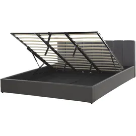 Beliani Bett Dunkelgrau Textil, 180x200 cm Schlafzimmer, Betten