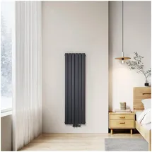 EMKE Flachheizkörper 1600 x 460 mm 1490 W anthrazit Mittelventil