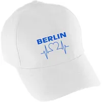 Multifanshop Baseballcap - Berlin blau - Herzschlag - Druck