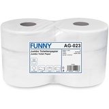 Funny Jumbo Toilettenpapier 2 lagig hochweiß, Durchmesser circa 28 cm, 1er Pack (1 x 6 Rollen