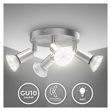 B.K.Licht LED LED Spotleuchte, Matt-Nickel 4xLED/GU10/3W, matt-nickel, 2xLED/GU10/3W