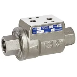 Koaxialventil, pneumatisch, einfachwirkend, NO, Messing vernickelt, FKM, Rp 2"