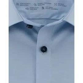 Olymp Businesshemd OLYMP No. Six 24/Seven super slim, Herren, Gr. 39, Normaler Arm, blau (hellblau), 92% Baumwolle, 8% Elasthan, Hemden,