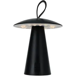 WellHome - Schwarze wiederaufladbare Tischlampe Ø15x17cm