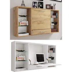 VCM Holz Hänge Schreibtisch Wandschreibtisch Computertisch Schublade Teala