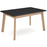 SKRAUT HOME Esszimmertisch, 140x90x75cm, Für 6 Gäste, Hölzerne Beine, Eiche Schwarz - Braun