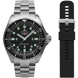 ruhla NVA Kommando Minentaucher Automatik Schwarz 43 mm 4960M-5_SET