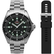 ruhla NVA Kommando Minentaucher Automatik Schwarz 43 mm 4960M-5_SET