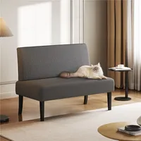 2-Sitzer Polstersofa aus Cordstoff Kleines Doppelsofa ohne Armlehnen Stoffsofa