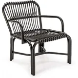 Sessel 66x65x72 Schwarzes Rattan