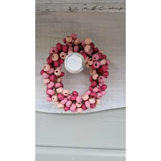 Arinosa Beerenkranz Rosa Dekokranz Herbst Weihnachten Holz 7,5x3x7,5 cm