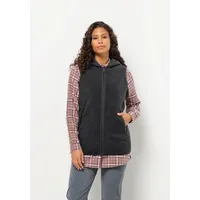 Jack Wolfskin High Curl Long Weste - Black - XS