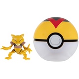 Jazwares Pokémon Clip'n'Go Poké Balls Abra inkl. 5,1 cm großer Kampffigur und Levelball-Zubehör, Mehrfarbig