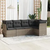 Festnight Gartenlounge mit Stauraum Balkon Lounge Balkon Sofa Rattan Sofa Klein Rattansofa Gartensofa Ecksofa Lounge Sofa Outdoor Polyrattan Balkonmöbel Couch Gartenmöbel Ecklounge