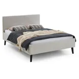 Aileenstore Polsterbett 140 x 200 Viola Bettgestell mit Kopfteil Beige