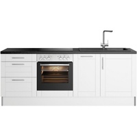 OPTIFIT Küche »Ahus«, 225 cm breit, ohne E-Geräte, Soft Close Funktion, schwarz-weiß