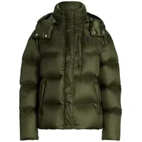 Ralph Lauren Daunenjacke mit abnehmbarer Kapuze, Oliv, L