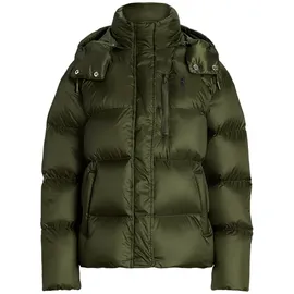 Ralph Lauren Daunenjacke mit abnehmbarer Kapuze, Oliv, L