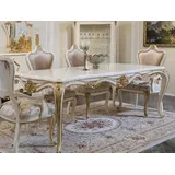 Casa Padrino Barock Esstisch 103 x 83 x 103 cm weiß/gold