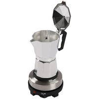 KIOPOWQ Elektrische Espressokocher Mini Kaffeebereiter mit Heizplatte Single Hot Plate Espresso Herd 500W Espresso Maker (3 Tassen)