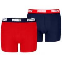 Puma BOYS EVERYDAY BASIC Boxer, Red/Blue-New, 134/140 (2er Pack)