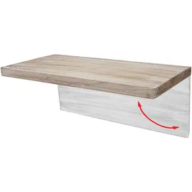 Mendler Wandtisch HWC-H48, Wandklapptisch Wandregal Tisch, klappbar Massiv-Holz ~ 120x60cm naturfarben