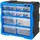 HMF Sortimentskasten Kunststoff 26,5 x 26,5 x 16 cm Blau/Schwarz mit 12 Schubladen