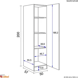 Flex-Well Seitenschrank Nano 50 x 57 x 200 cm Braun