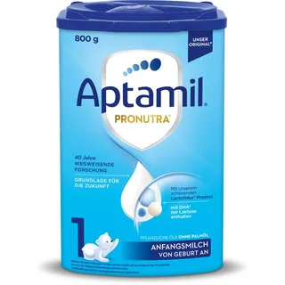 Aptamil Pronutra 1 – Anfangsmilch von Geburt an, Mit DHA, Nur Laktose, Ohne Palmöl, Babynahrung, Milchpulver, 1x 800 g